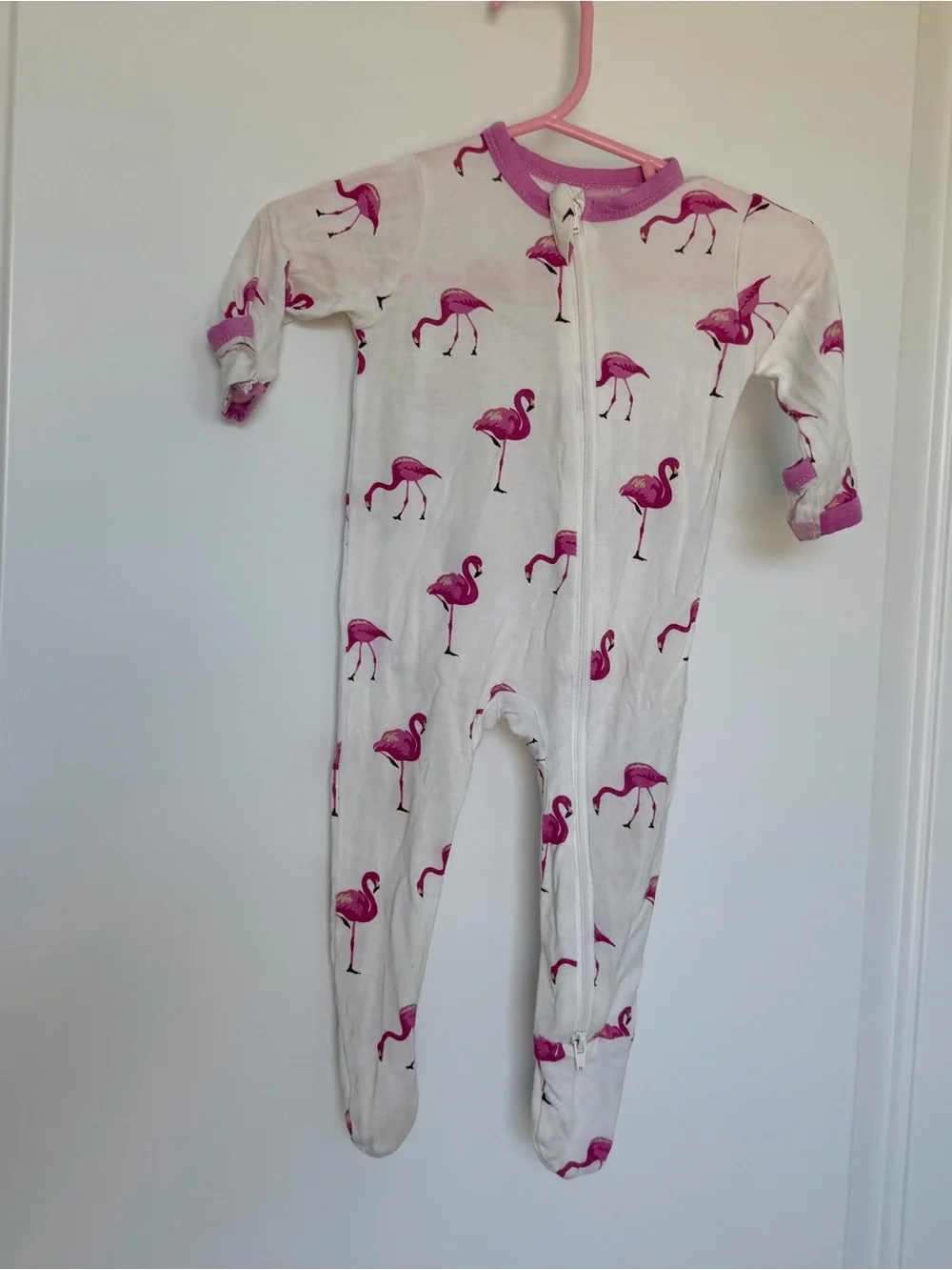 Kyte BABY Footie Pink Flamingo Print